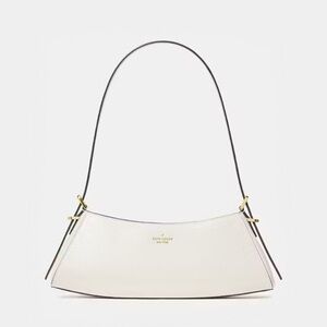 Kate Spade Frankie Textured Patent Leather East West Shoulder Bag, Meringue NWT